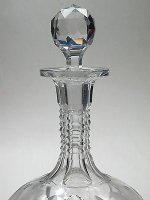 Cut glass wheel etched wine decanter glass Hand cut - O'Rourke crystal awards & gifts abp cut glass