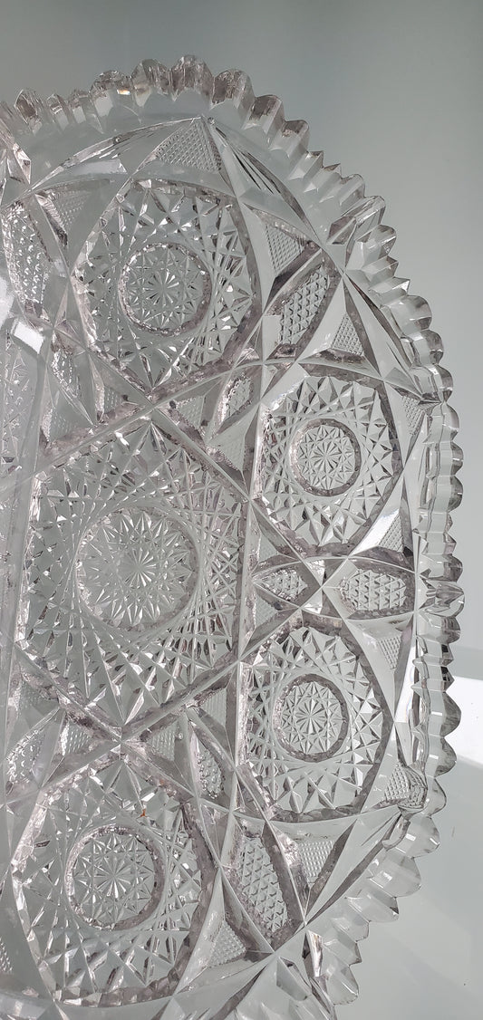 ABP Cut glass oval dish Antique