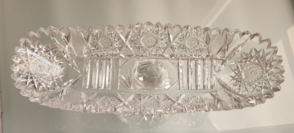 ABP Cut Glass Pedestal celery hobstar