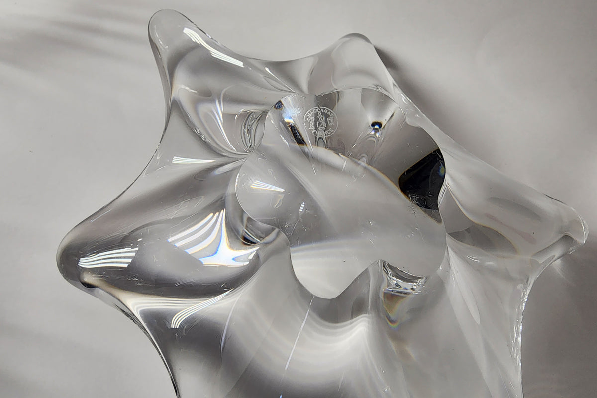 Signed Baccarat crystal freeform dish glass