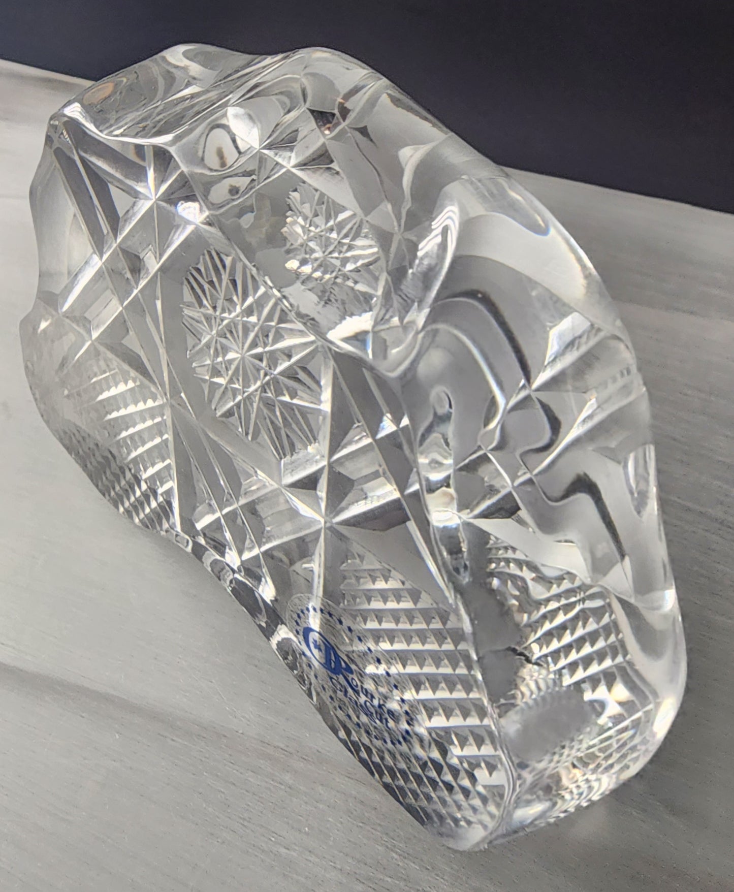 Hand cut glass paperweight, 24% lead crystal Great gift