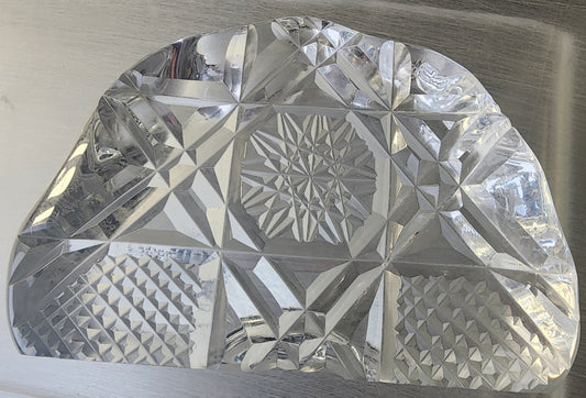 Hand cut glass paperweight, 24% lead crystal Great gift