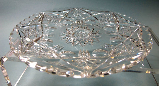 Plate American Brilliant Period Cut Glass blown blank Antique - O'Rourke crystal awards & gifts abp cut glass