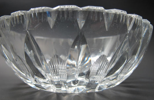 Hand Cut Glass hand polished low bowl - O'Rourke crystal awards & gifts abp cut glass