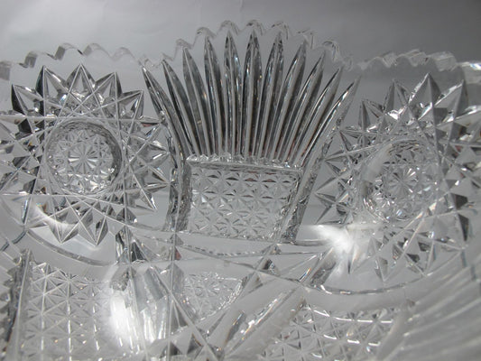 American Brilliant Period hand Cut Glass bowl ABP antique crystal - O'Rourke crystal awards & gifts abp cut glass