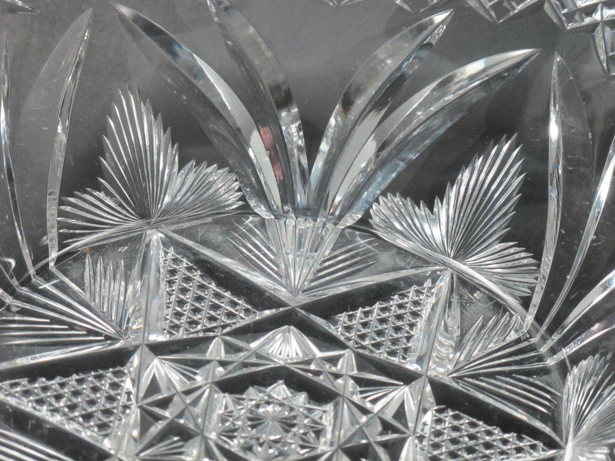 Signed Libbey American Brilliant Period Cut Glass 6 sided bowl ABP Antique - O'Rourke crystal awards & gifts abp cut glass