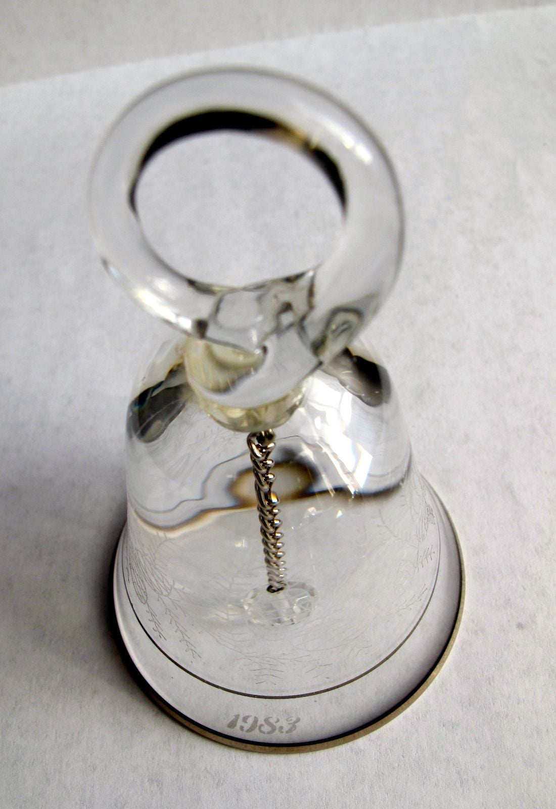 Lenox Crystal 1983 Acorn miniature bell ornament Made in USA - O'Rourke crystal awards & gifts abp cut glass