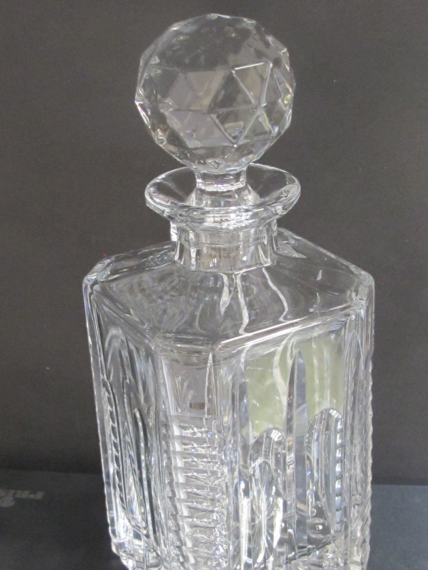ORourke hand Cut glass square Crystal decanter