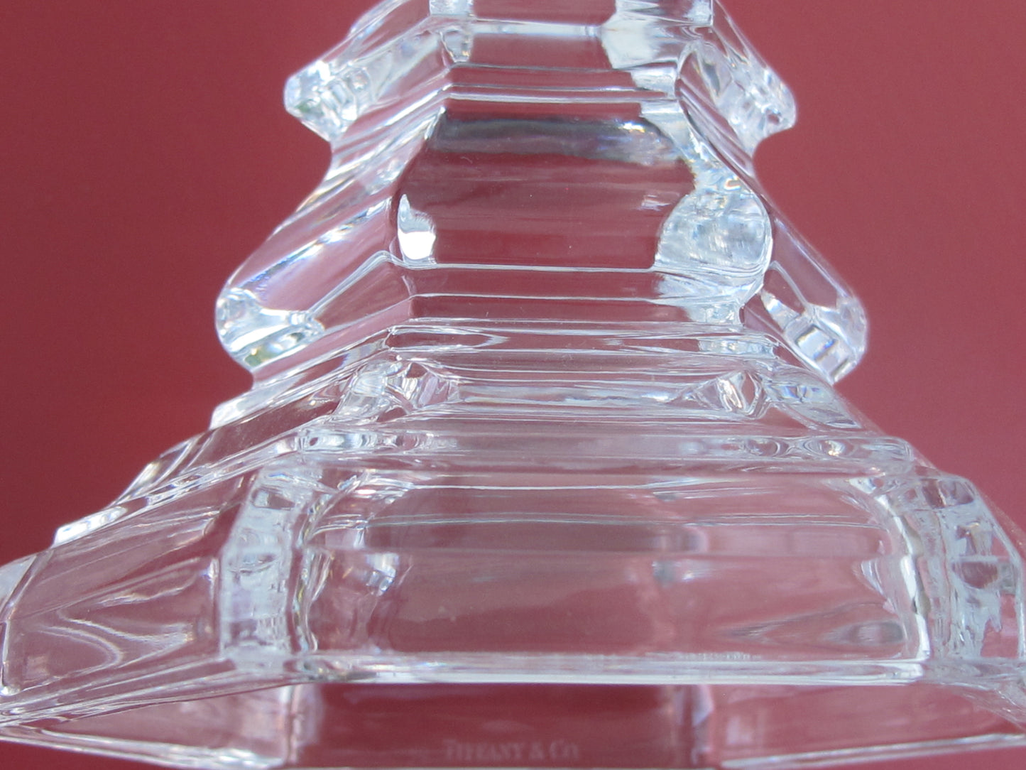 Signed Tiffany Glass candle sticks USA , crystal
