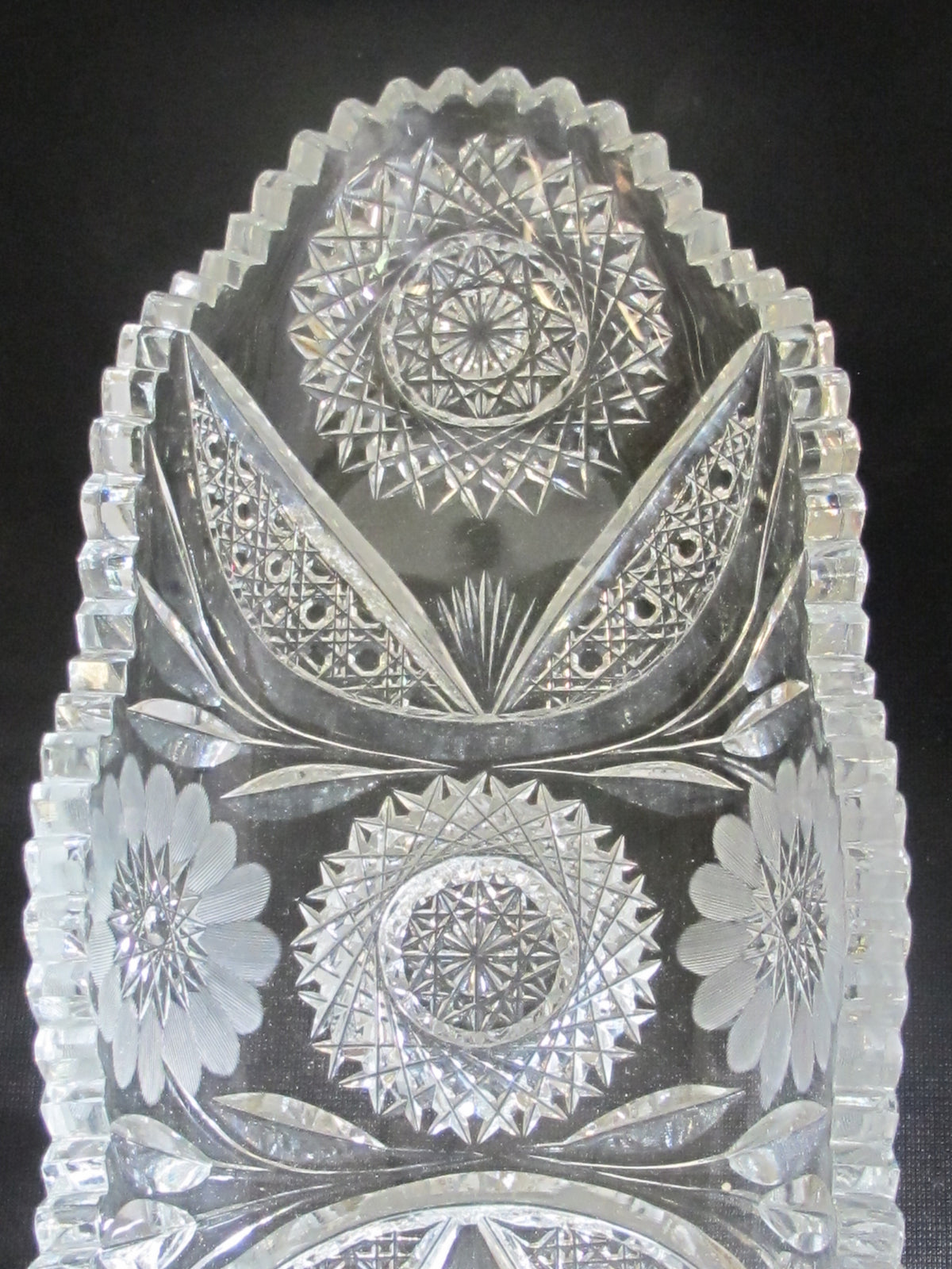 ABP Crystal Cut Glass celery flower hobstar