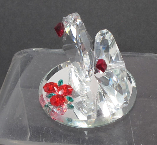 Double glass Hearts red on mirror Valentine gift