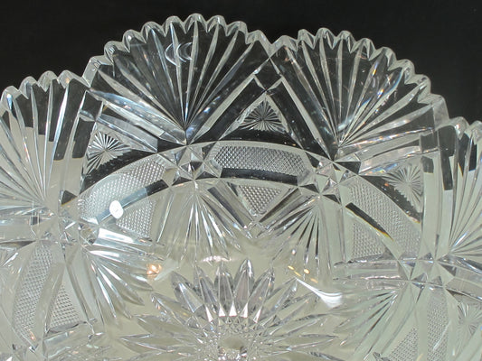 ABP cut glass bowl hand polished American brilliant for
