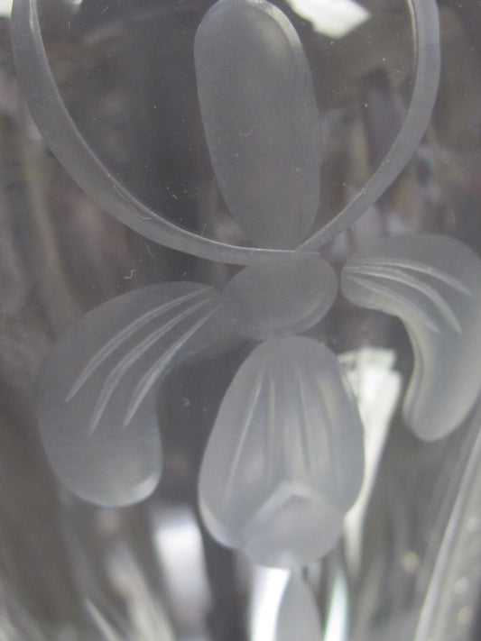 Signed Lenox HAND Cut glass flower vase Crystal Made in USA