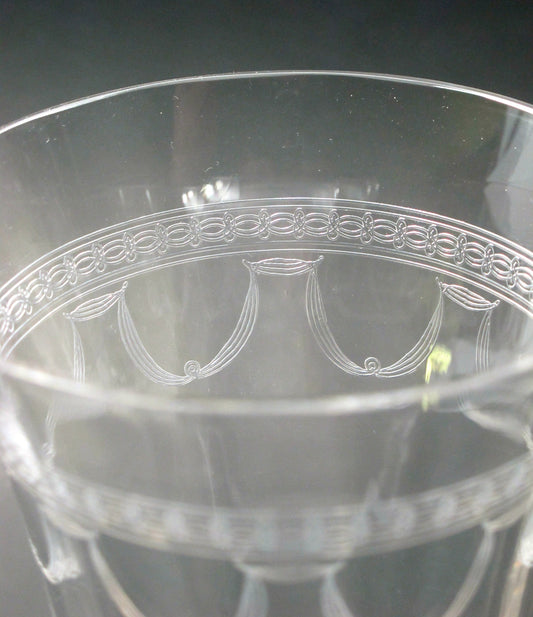 Needle etched glass goblet stemware Bryce ? antique - O'Rourke crystal awards & gifts abp cut glass