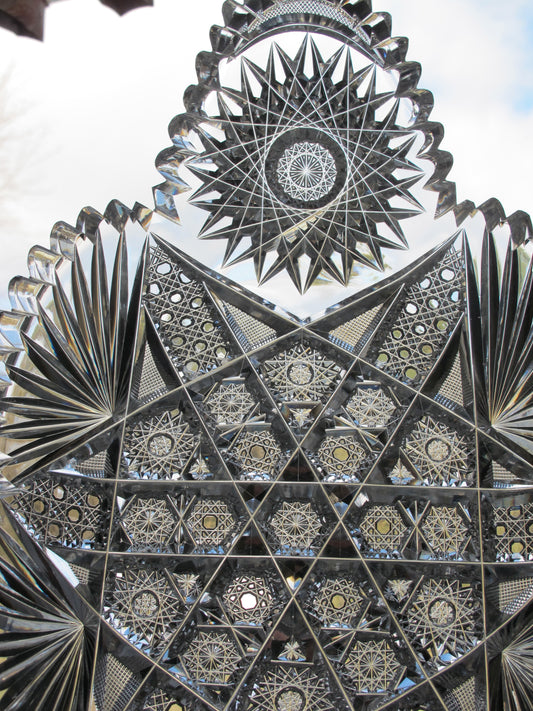 American Brilliant Period hand Cut Glass tray flashy ABP - O'Rourke crystal awards & gifts abp cut glass