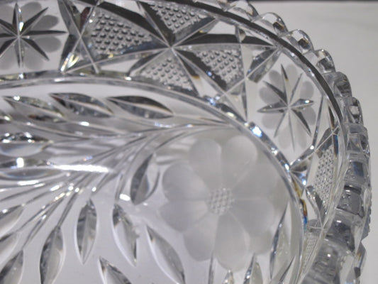 ABP cut glass oval bowl American + Floral 318