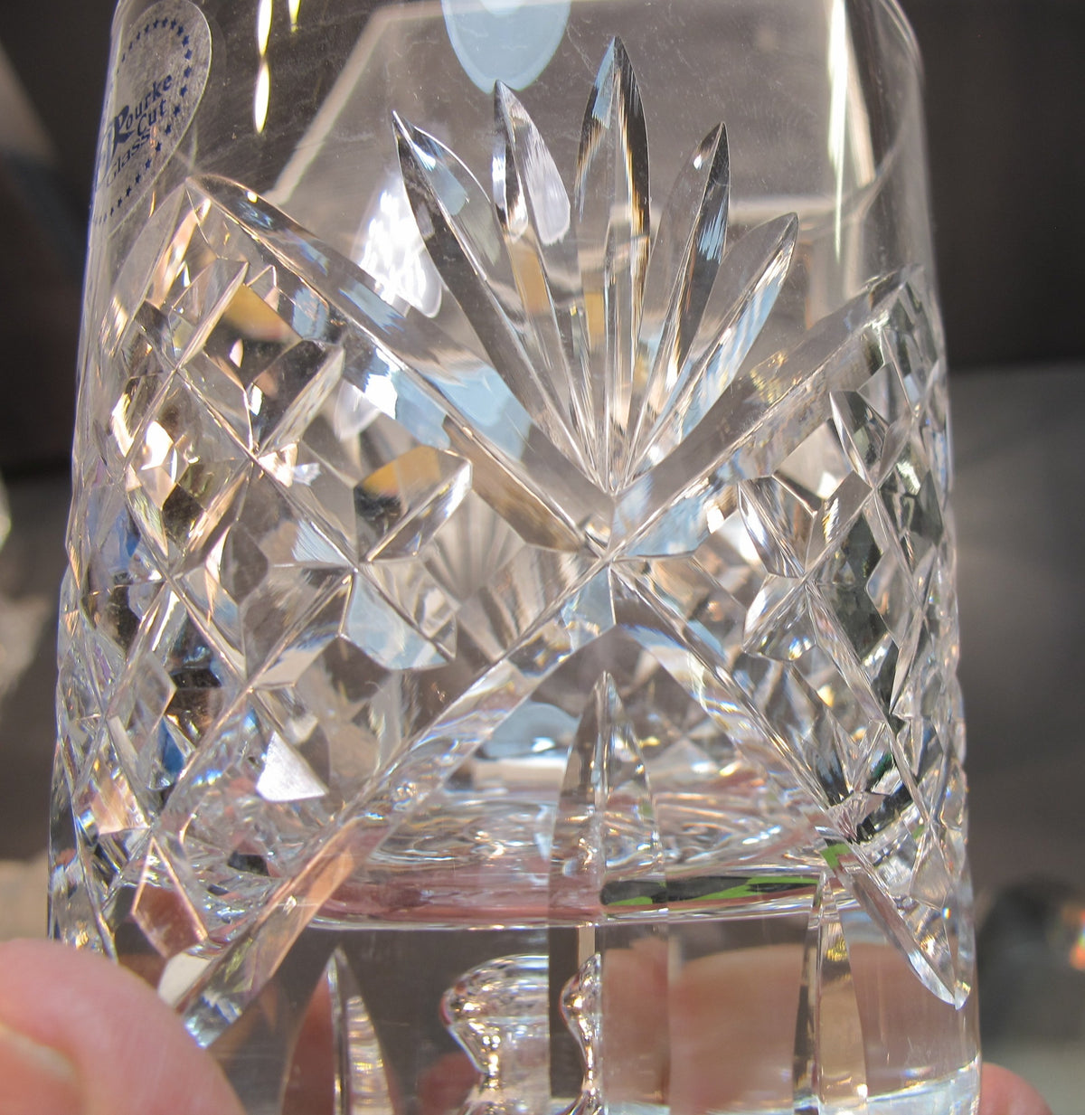 Hand cut DOR custom whiskey glass Double on the rocks ORourke