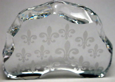 Cut Glass fleur de lis pattern paperweight, 24% lead crystal - O'Rourke crystal awards & gifts abp cut glass