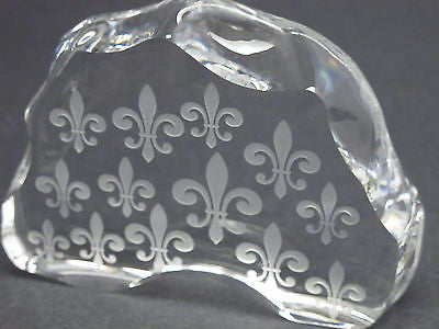Cut Glass fleur de lis pattern paperweight, 24% lead crystal - O'Rourke crystal awards & gifts abp cut glass