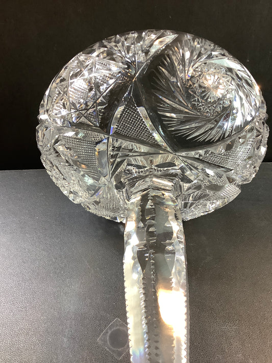 American Brilliant Period Cut Glass compote, Antique W10