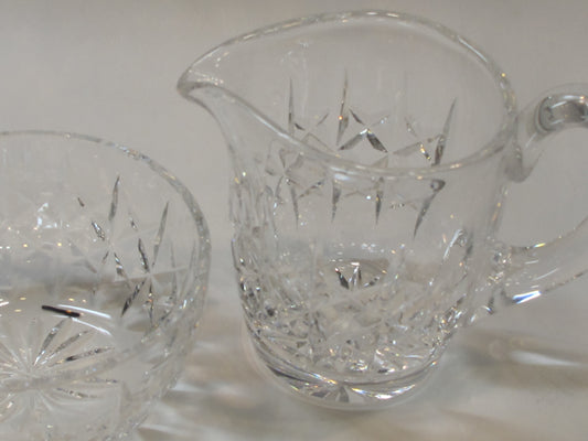 Signed Waterford crystal sugar and creamer