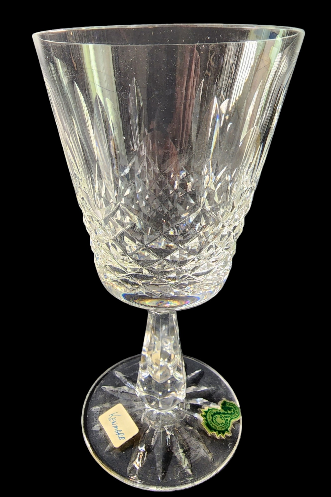 Signed Waterford CUT GLASS Kenmare goblet crystal Ireland