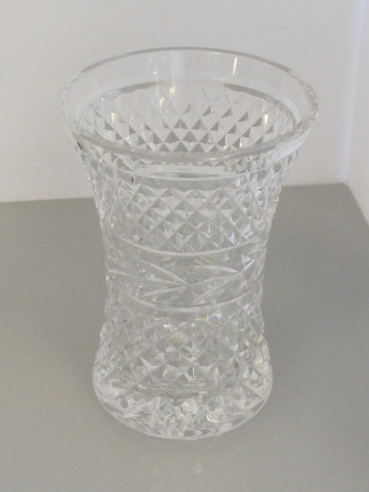 Signed Waterford Hand Cut crystal vase Irish Crystal 5224