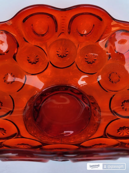 LE Smith glass Red moon and stars banana Bowl