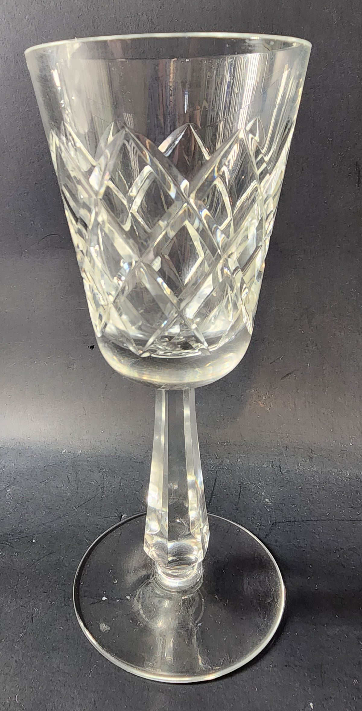 Signed Galway crystal Obrien wine glass Crystal older Hand cut
