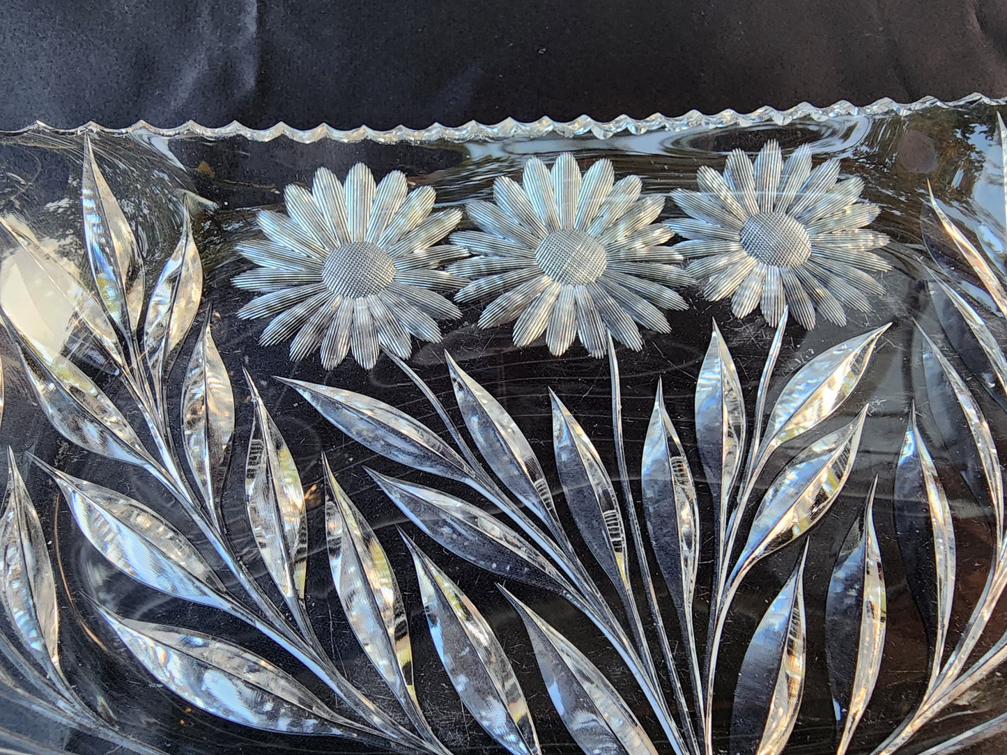 ABP cut glass dish Pairpoint daisey ANTIQUE