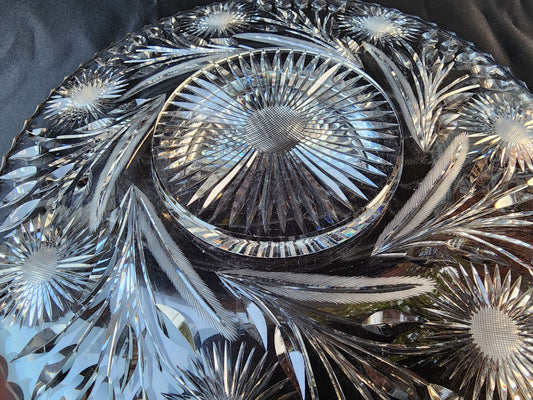 ABP cut glass plate American brilliant plato