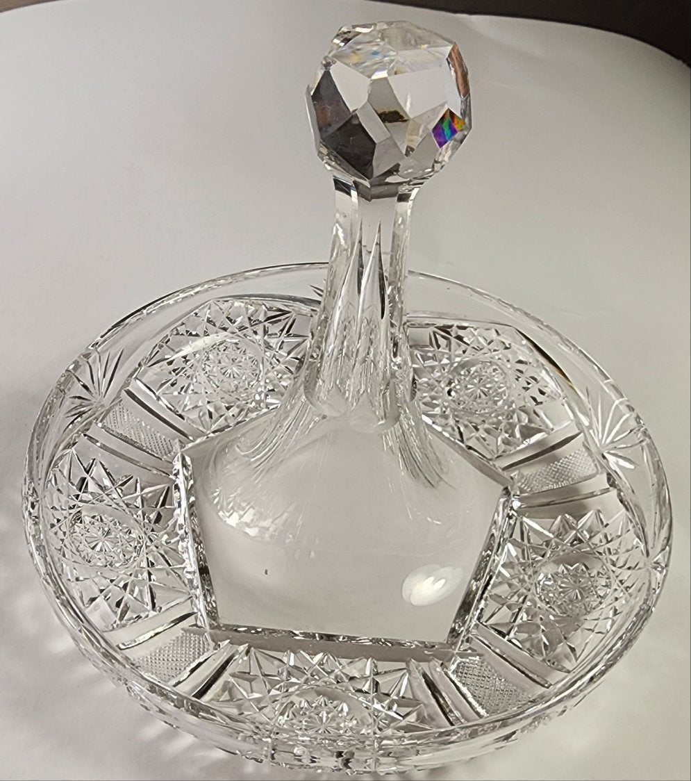 ABP American Brilliant Period hand Cut Glass stick dish