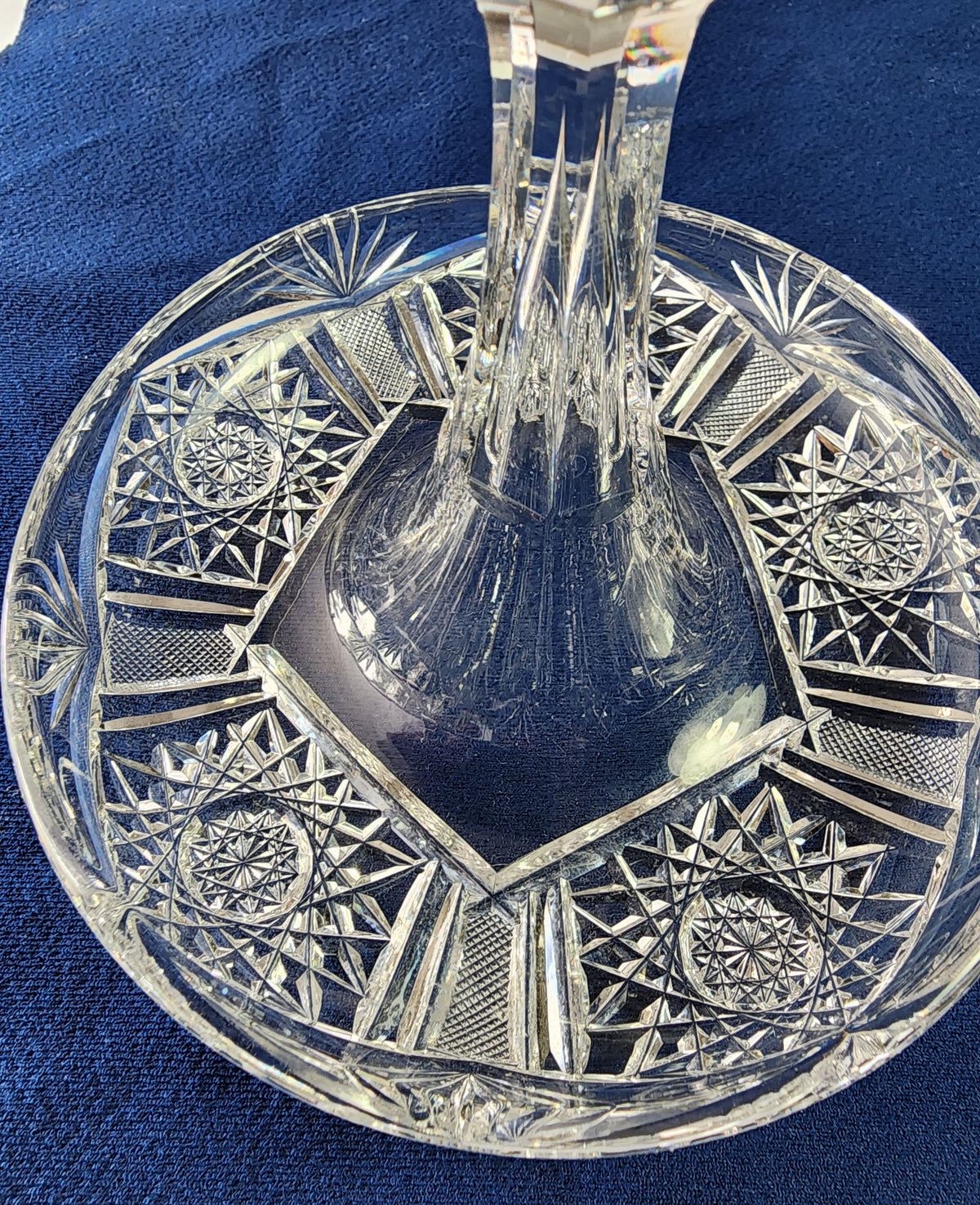 ABP American Brilliant Period hand Cut Glass stick dish