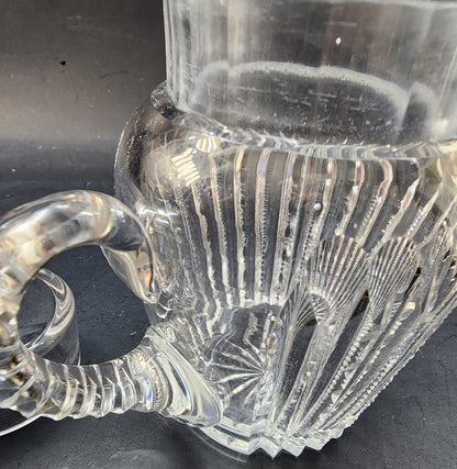 ABP cut glass covered jar with sterling lid Antique
