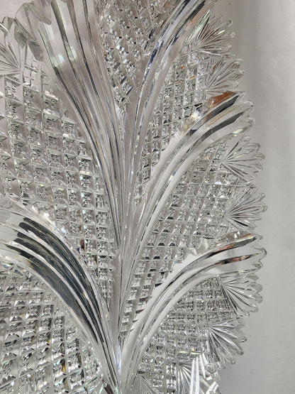 ABP Crystal Cut Glass Leaf dish