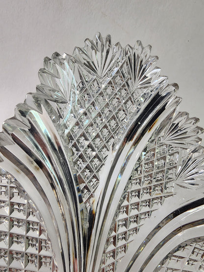 ABP Crystal Cut Glass Leaf dish