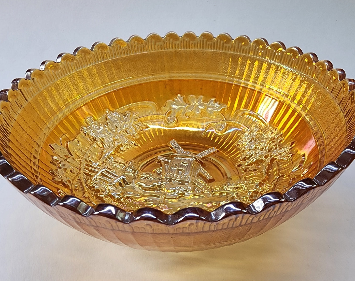Carnival Glass windmill bowl