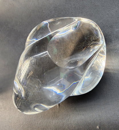 Steuben Signed  Glass frog paperweight