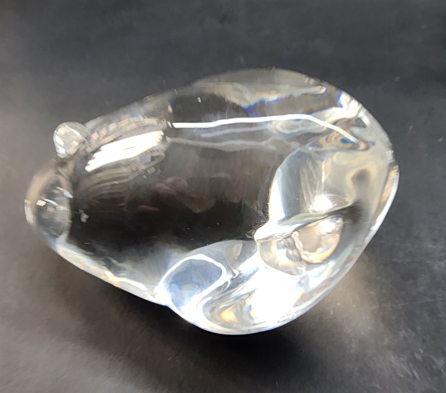 Steuben Signed  Glass frog paperweight