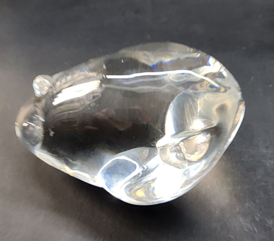 Steuben Signed  Glass frog paperweight