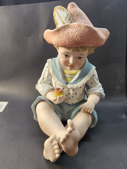 Hand painted bisque Porcelain piano doll