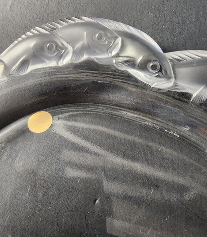 Lalique signed glass piriac oval plate