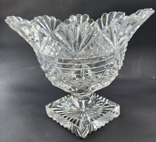 Cut Glass oval compote Anglo Irish / English