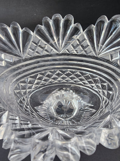 Cut Glass oval compote Anglo Irish / English