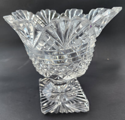 Cut Glass oval compote Anglo Irish / English