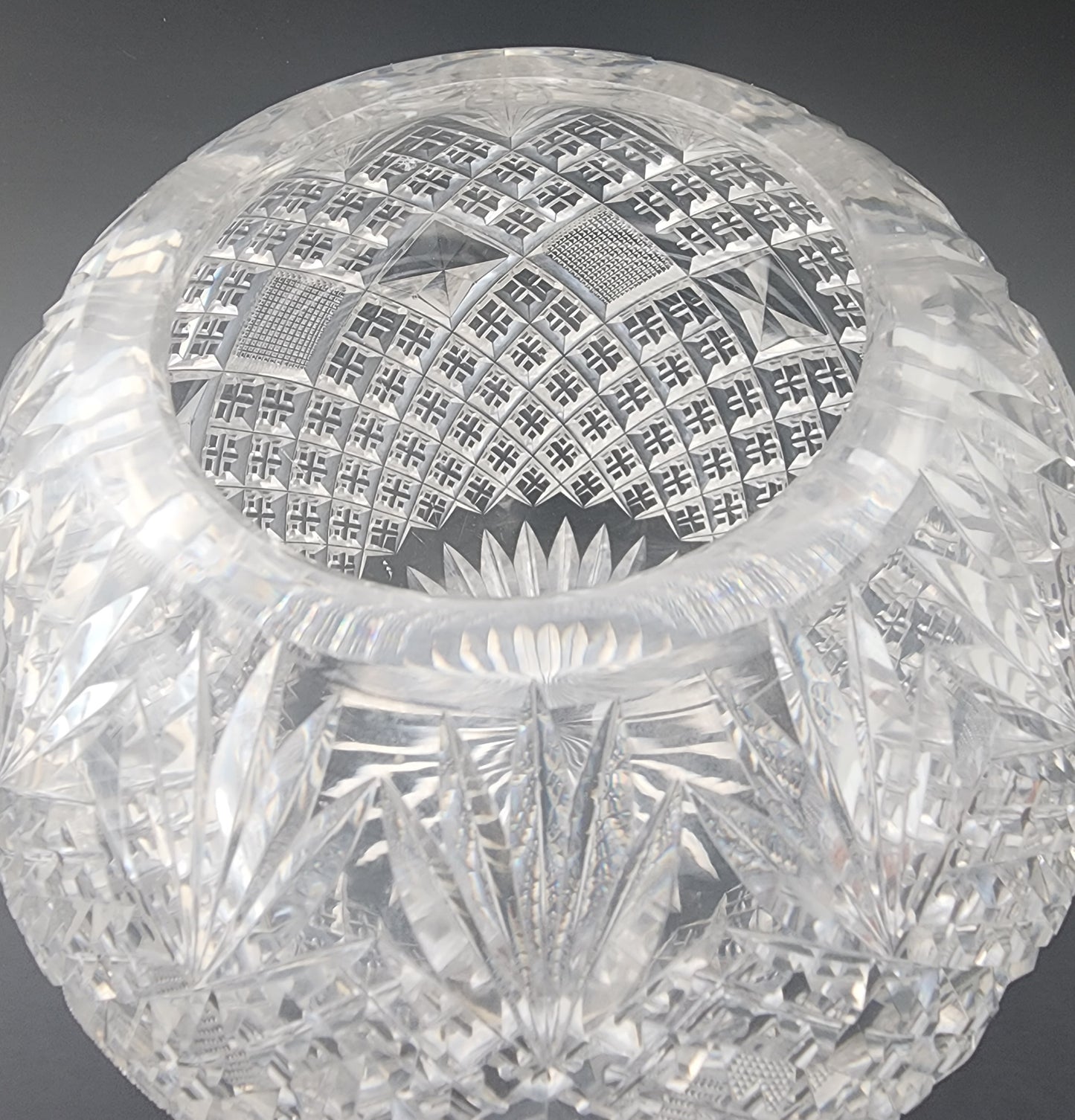 ABP cut glass rose bowl , Antique crystal