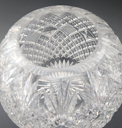 ABP cut glass rose bowl , Antique crystal