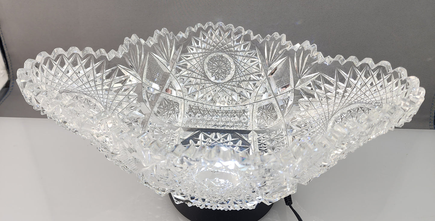 ABP Crystal Cut Glass banana Bowl