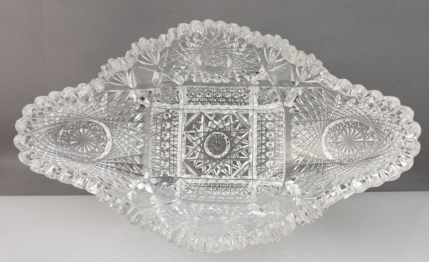 ABP Crystal Cut Glass banana Bowl