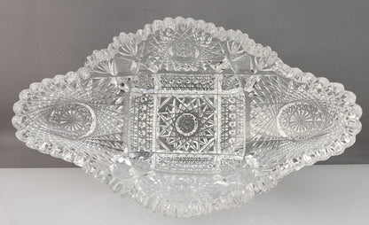 ABP Crystal Cut Glass banana Bowl